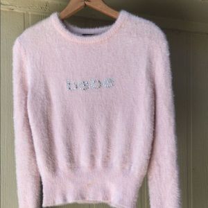 Bebe pink sweater medium fuzzy